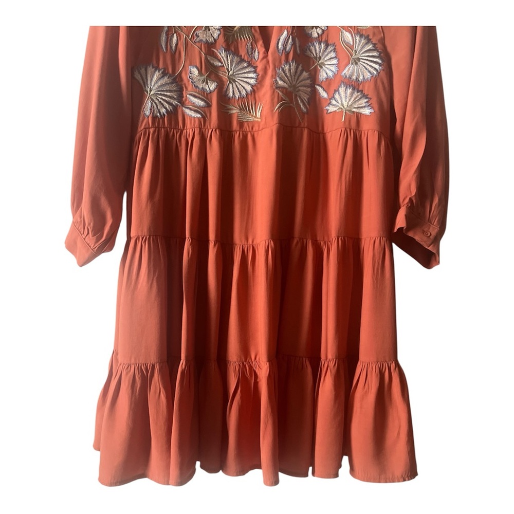 Entro Colorful Stylish‎ Coral Floral Dress, Size M - Picture 4 of 11